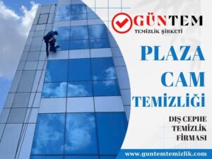 Plaza cam temizliği çalışmaları