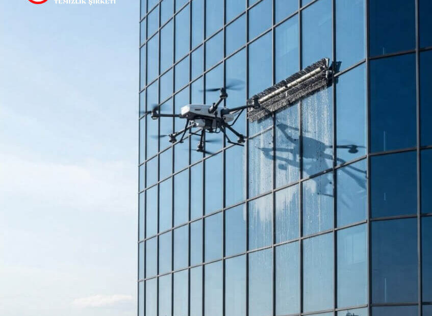 Dış cephe temizlik dronu çalışma alanı