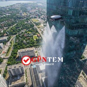 Drone ile dış cephe temizliği çalışmaları