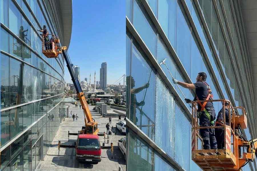 Dış cephe cam temizlik çalışmaları