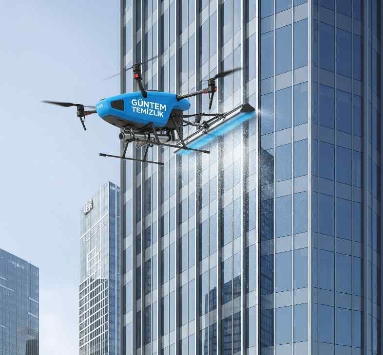 Şişli Büyükdere caddesi drone ile dış cephe temizliği hizmetleri
