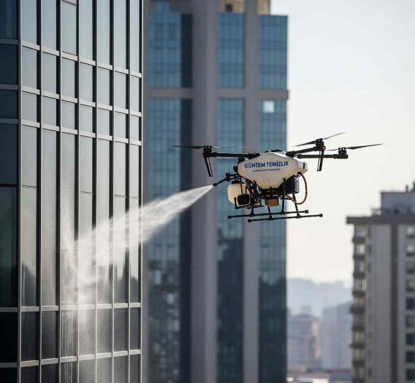 Drone ile Şişli Fulya dış cephe temizliği hizmetleri