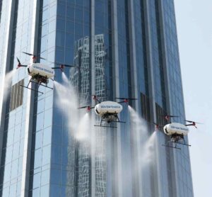 Drone ile yıkama yöntemiyle İkitelli OSB dış cephe temizliği hizmetleri