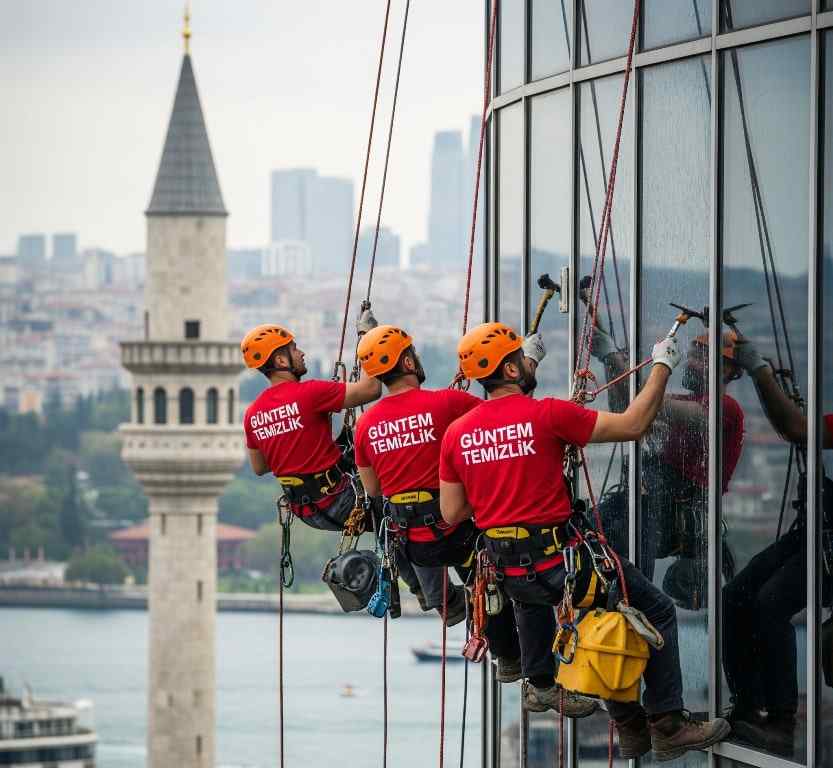 Endüstriyel dağcılık yöntemi ile Şişli Esentepe dış cephe temizliği hizmetleri