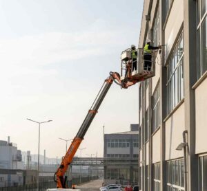 Sepetli vinç sistemi ile Bakırköy Florya dış cephe temizliği hizmeti