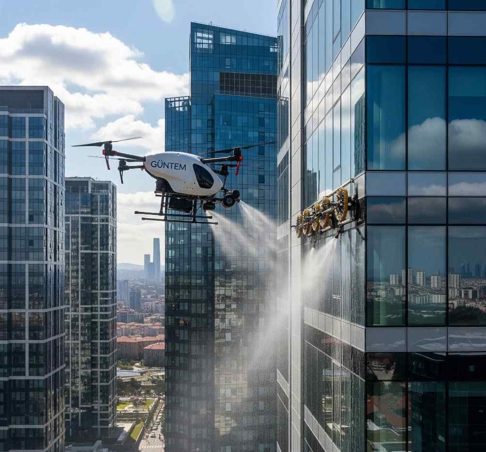 Drone ile Ataşehir dış cephe cam temizliği hizmetleri