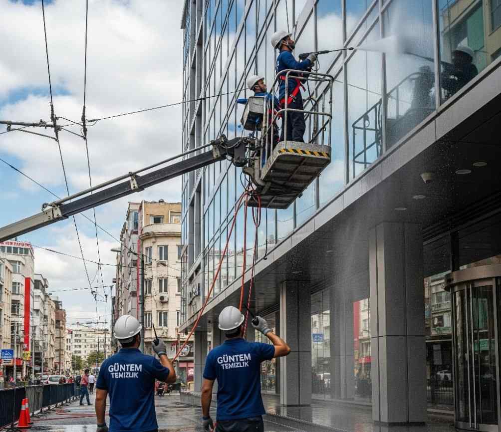 Sepetli vinç ile Eyüp dış cephe cam temizliği hizmetleri