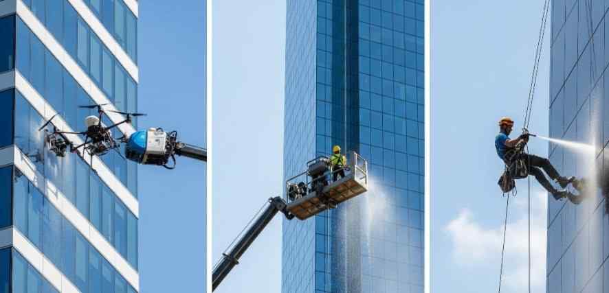Sepetli vinç ile Bağdat Caddesi dış cephe temizliği hizmetleri