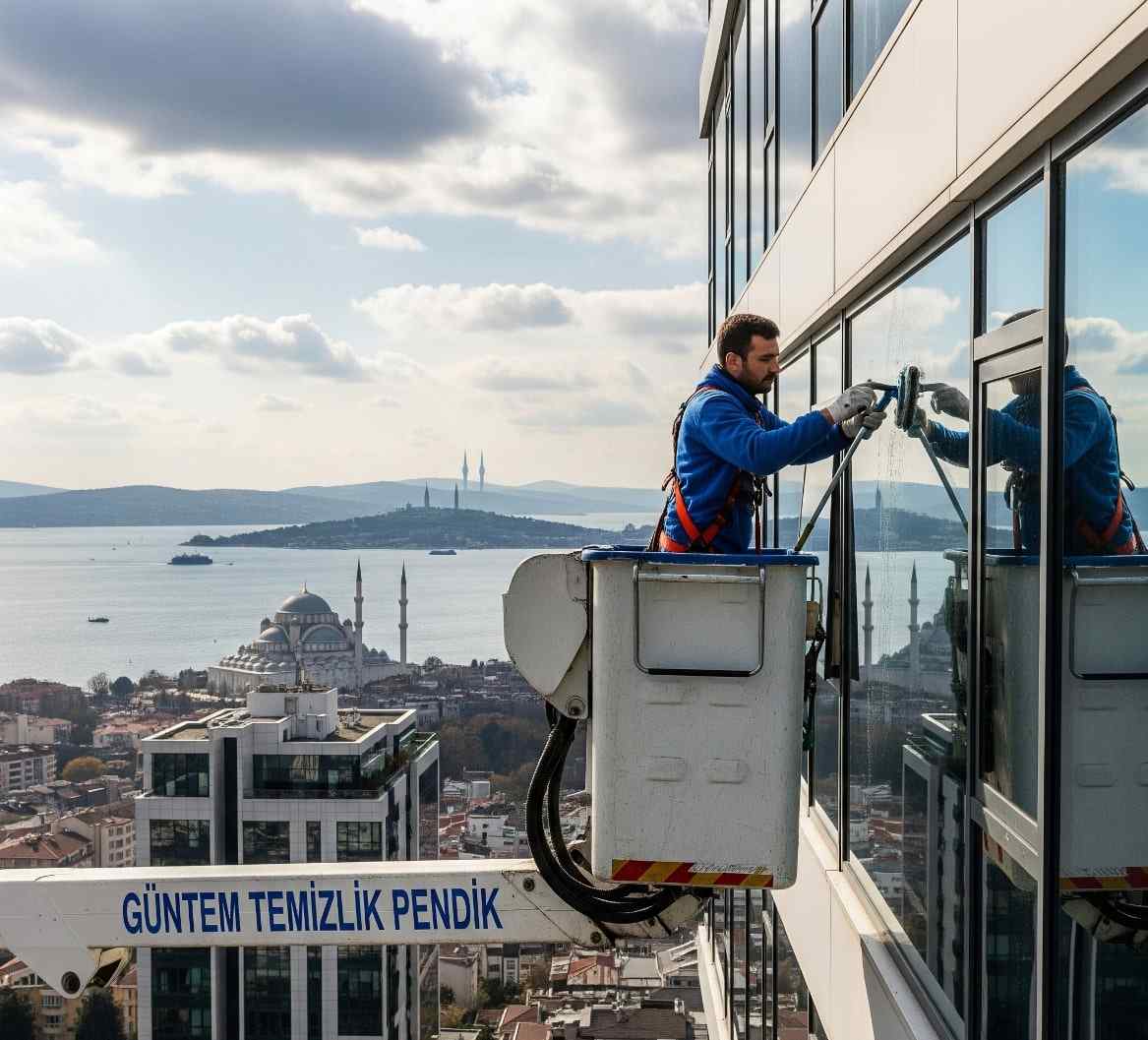 Sepetli vinçle Pendik dış cephe temizliği hizmetleri