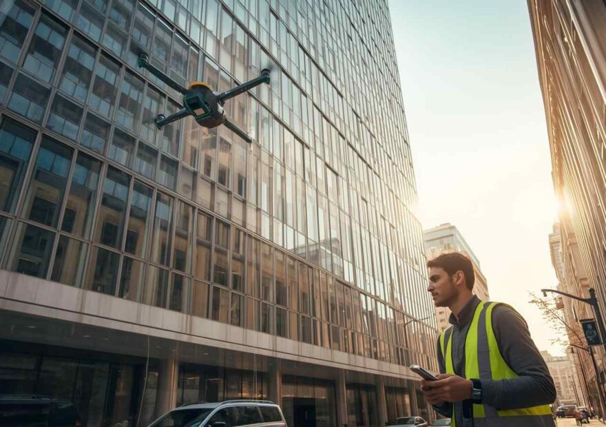 Drone ile bina cam temizliği hizmeti