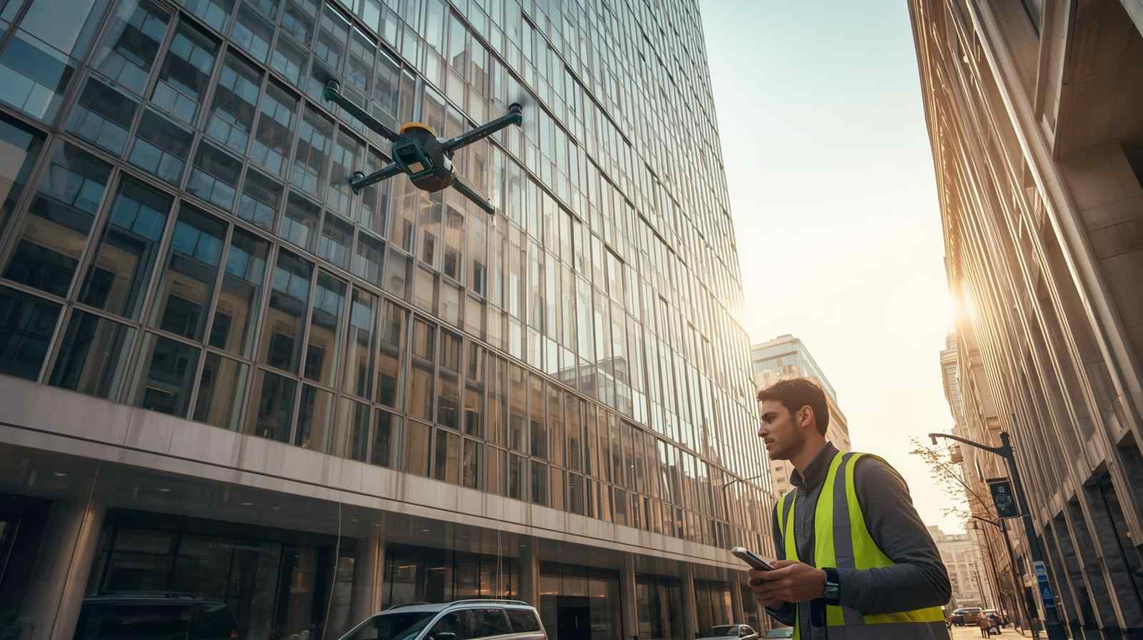 Drone ile bina cam temizliği hizmeti