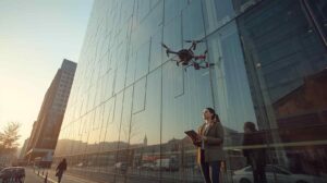 Drone ile bina temizliği çalışmaları