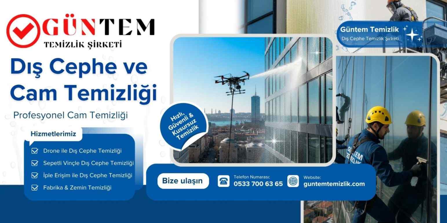 Drone ile hızlı ve güvenli dış cephe ve cam temizliği hizmetleri