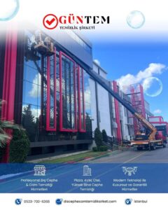 Her bina tipine özel yöntem ve modern teknoloji kullanılarak gerçekleştirilen profesyonel dış cephe temizliği