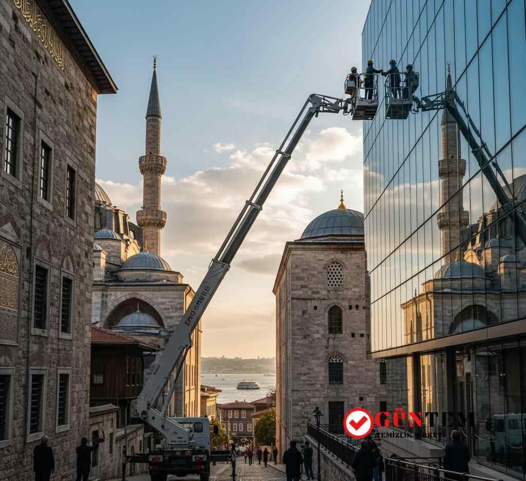 Sepetli vinç ile Anadolu yakası dış cephe temizliği hizmetleri