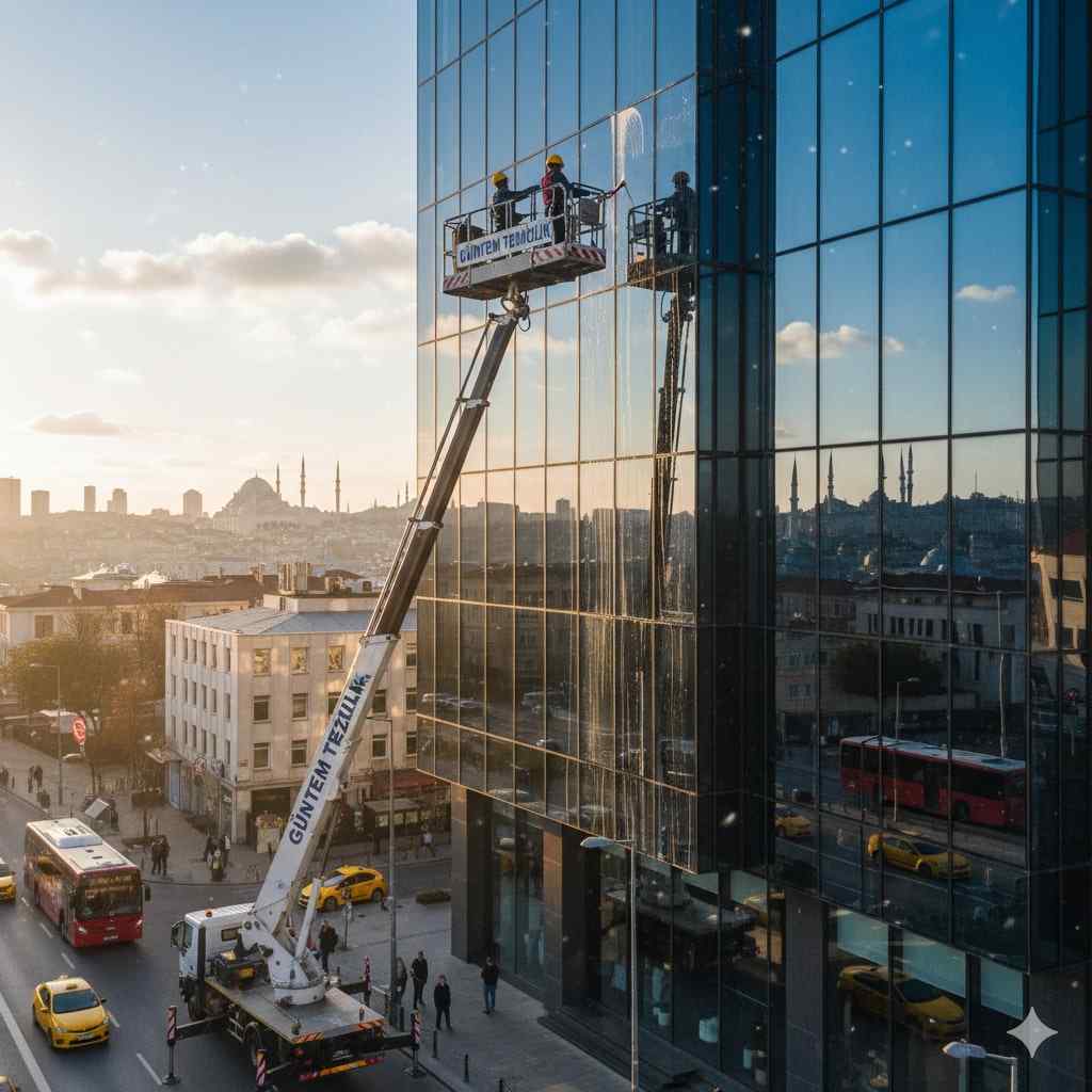 Sepetli vinç ile Yeşilköy dış cephe temizliği hizmetleri