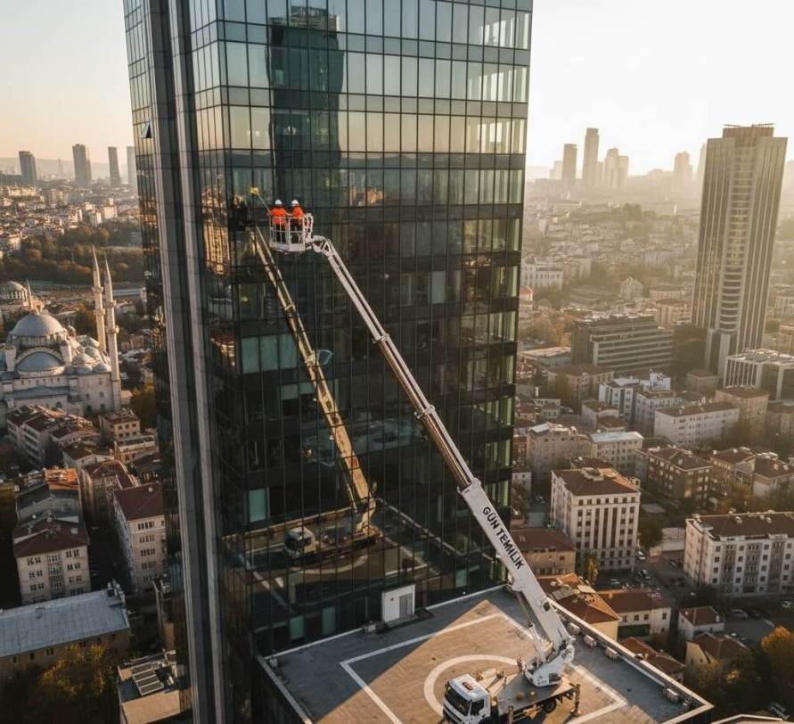 Sepetli vinçle Şenlikköy dış cephe temizlik hizmetleri