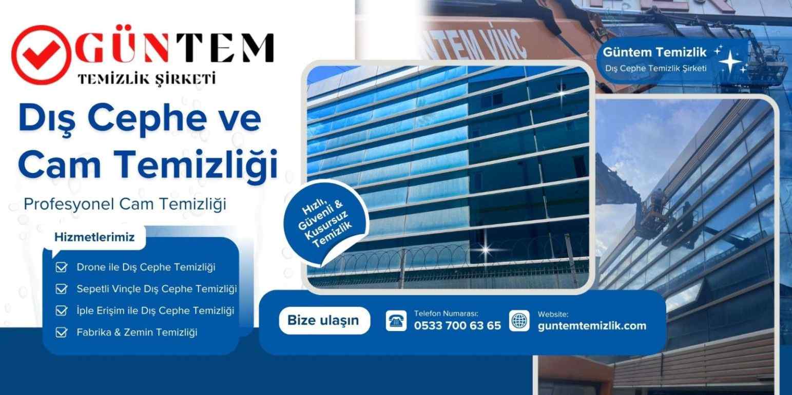 Yüksek basınçlı ve saf su teknolojisi ile dış cephe cam temizliği hizmetleri