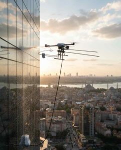 Drone ile cephe yıkama hizmetleri İstanbul: Güntem Temizlik