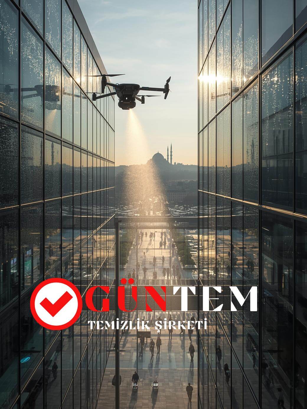 Drone ile dış cephe temizliği uygulamaları: Güntem