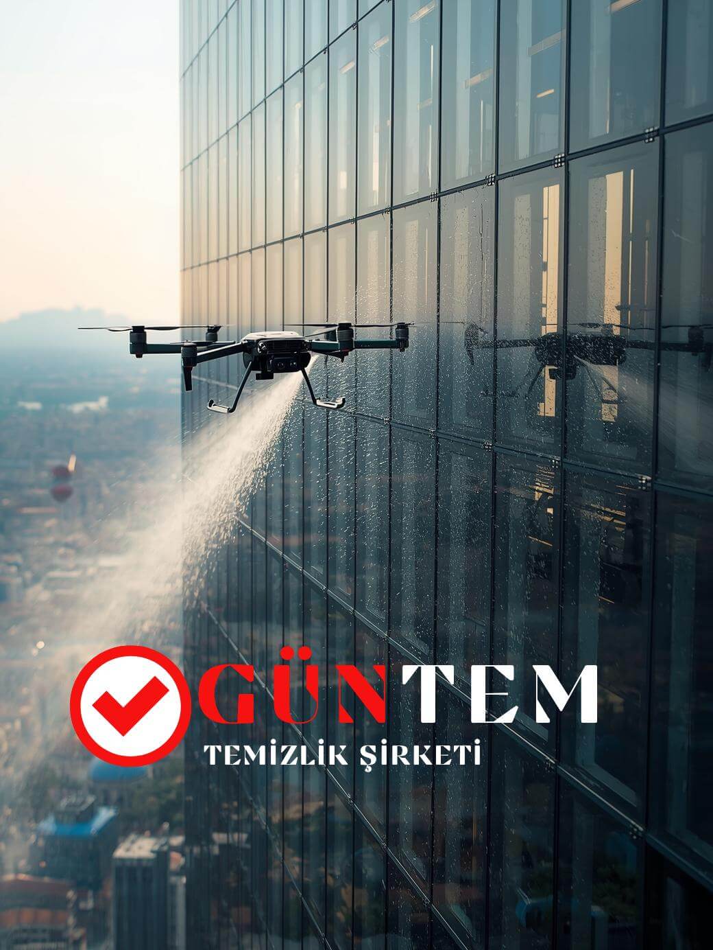 Endüstriyel dış cephe yıkama temizlik dronu modeli