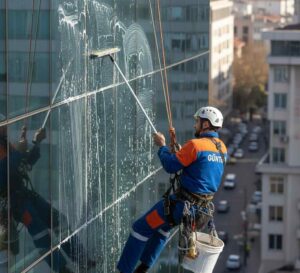 İple erişim tekniği ile Halkalı dış cephe cam temizliği hizmetleri: Güntem Temizlik