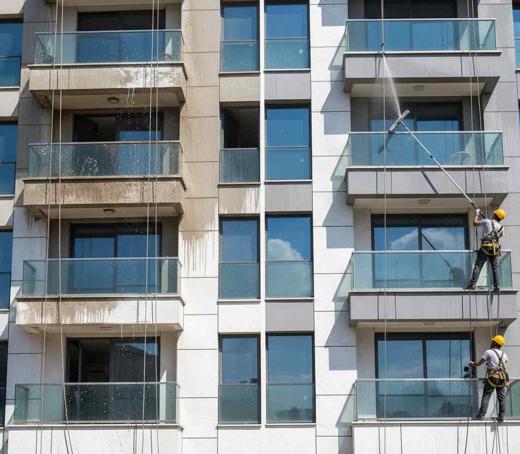 İple erişimle İstanbul site dış cephe temizlik hizmeti: Güntem