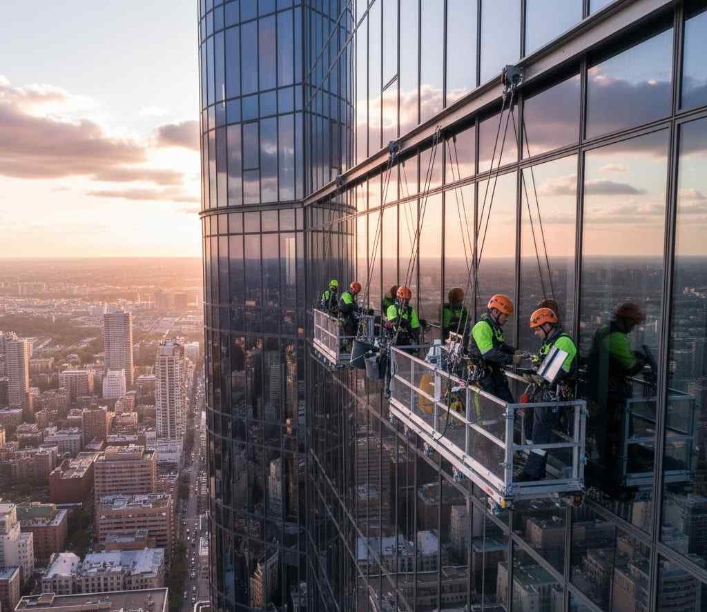 Kanarya'da yüksek bina ve plazalar için dış cephe cam temizlik hizmetleri: Güntem