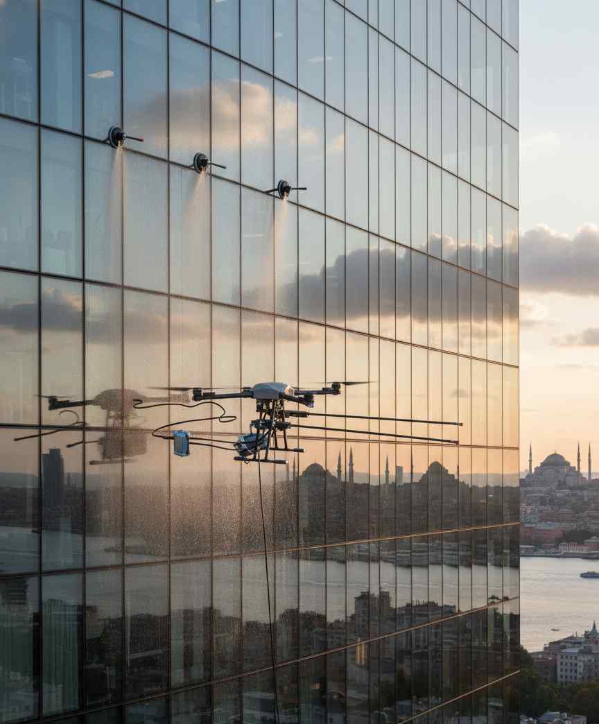 Drone ile Ortaköy dış cephe temizlik hizmetleri
