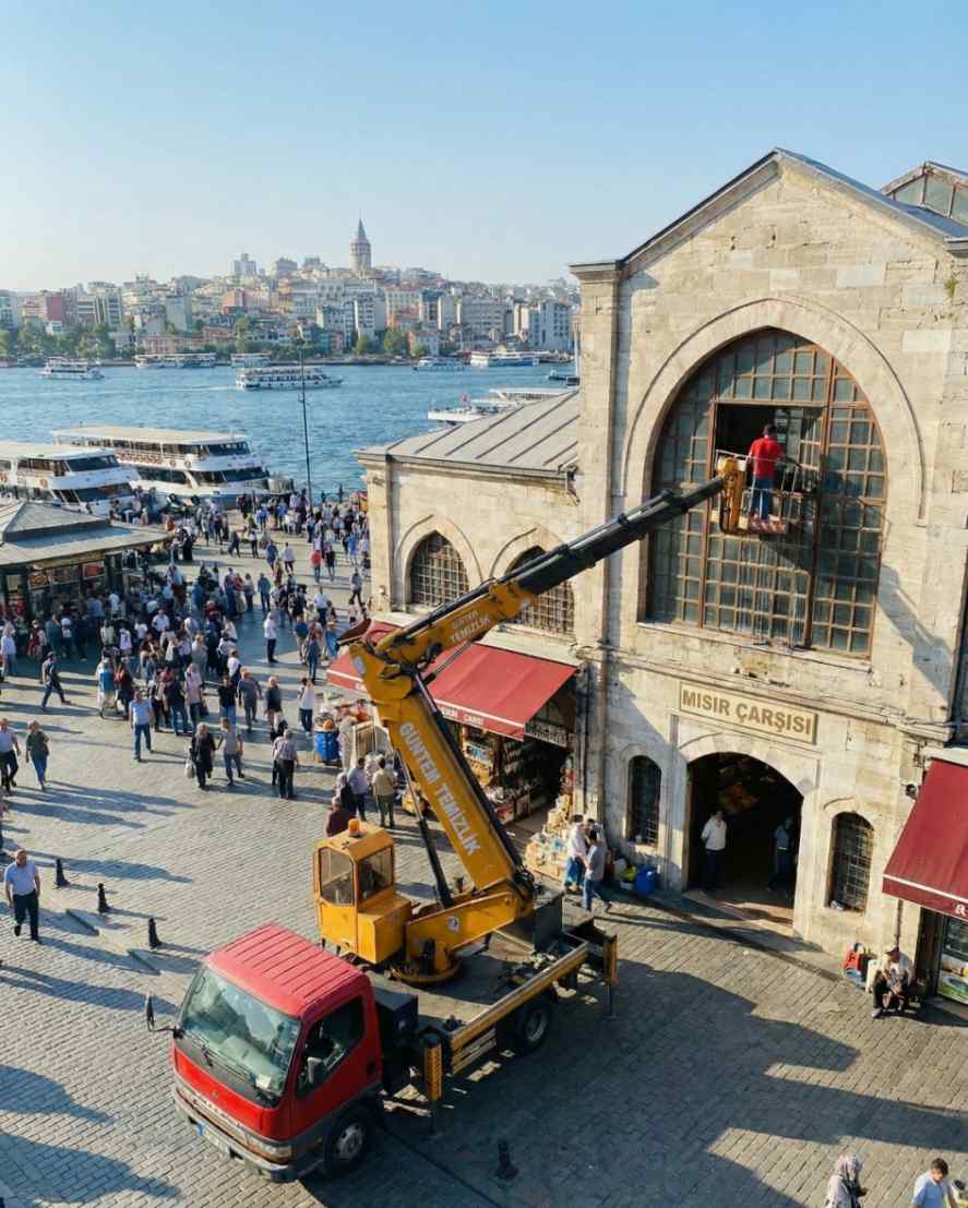 Sepetli vinç erişim ile Etiler dış cephe temizlik hizmetleri: Güntem Temizlik