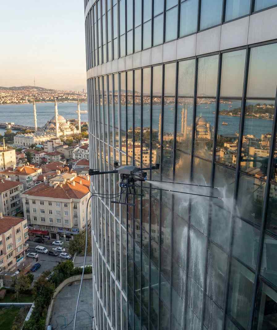 Drone ile İncirli dış cephe temizliği hizmetleri: Güntem