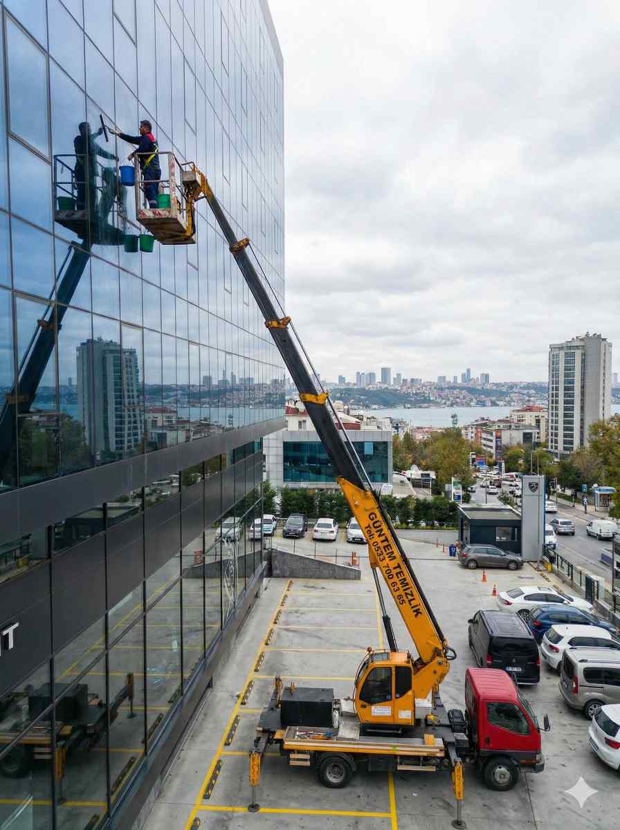 Sepetli vinç ile Erenköy dış cephe temizliği hizmetleri: Güntem