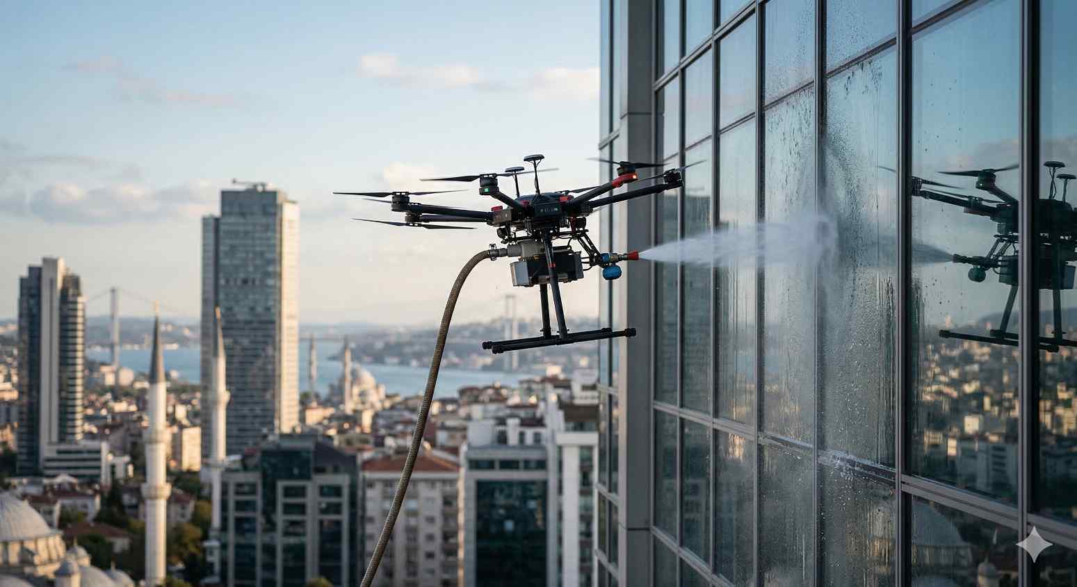 Drone ile nano-teknolojik dış cephe cam temizliği hizmetleri