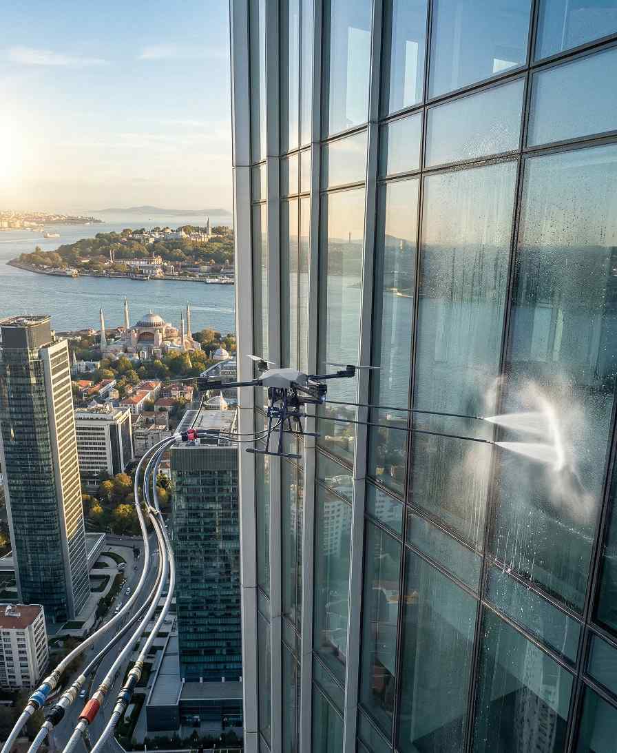 Drone ile Yenimahalle dış cephe yıkama hizmetleri