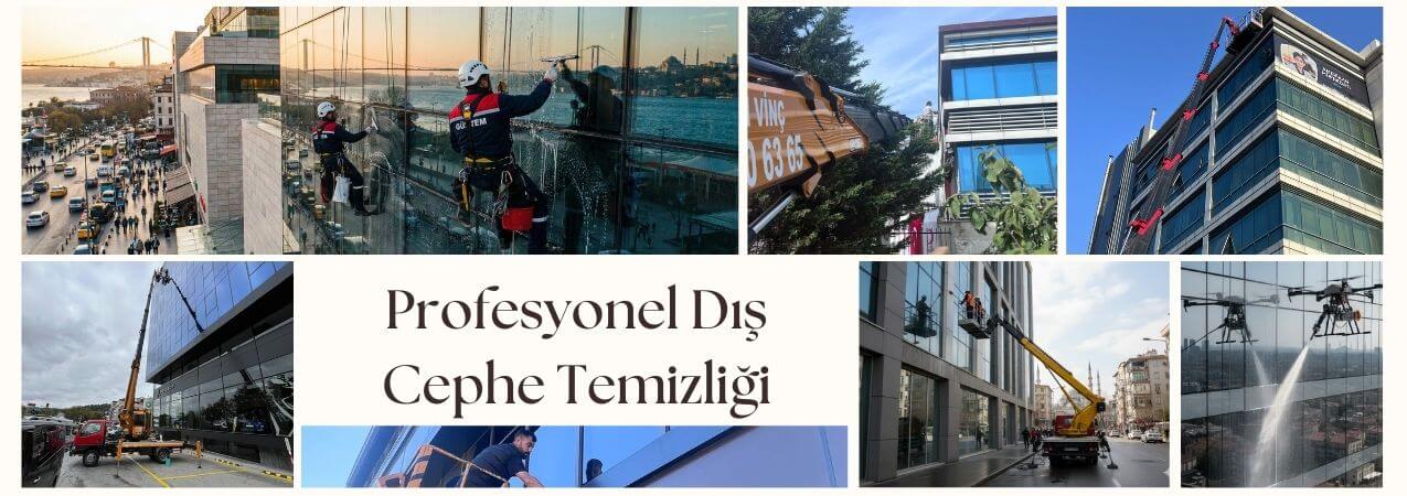 Profesyonel dış cephe temizliği yapılarak bina değerinin korunması ve cam temizliği işlemi.