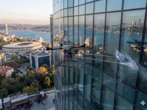 Drone ile Maslak gökdelen dış cephe temizliği hizmetleri