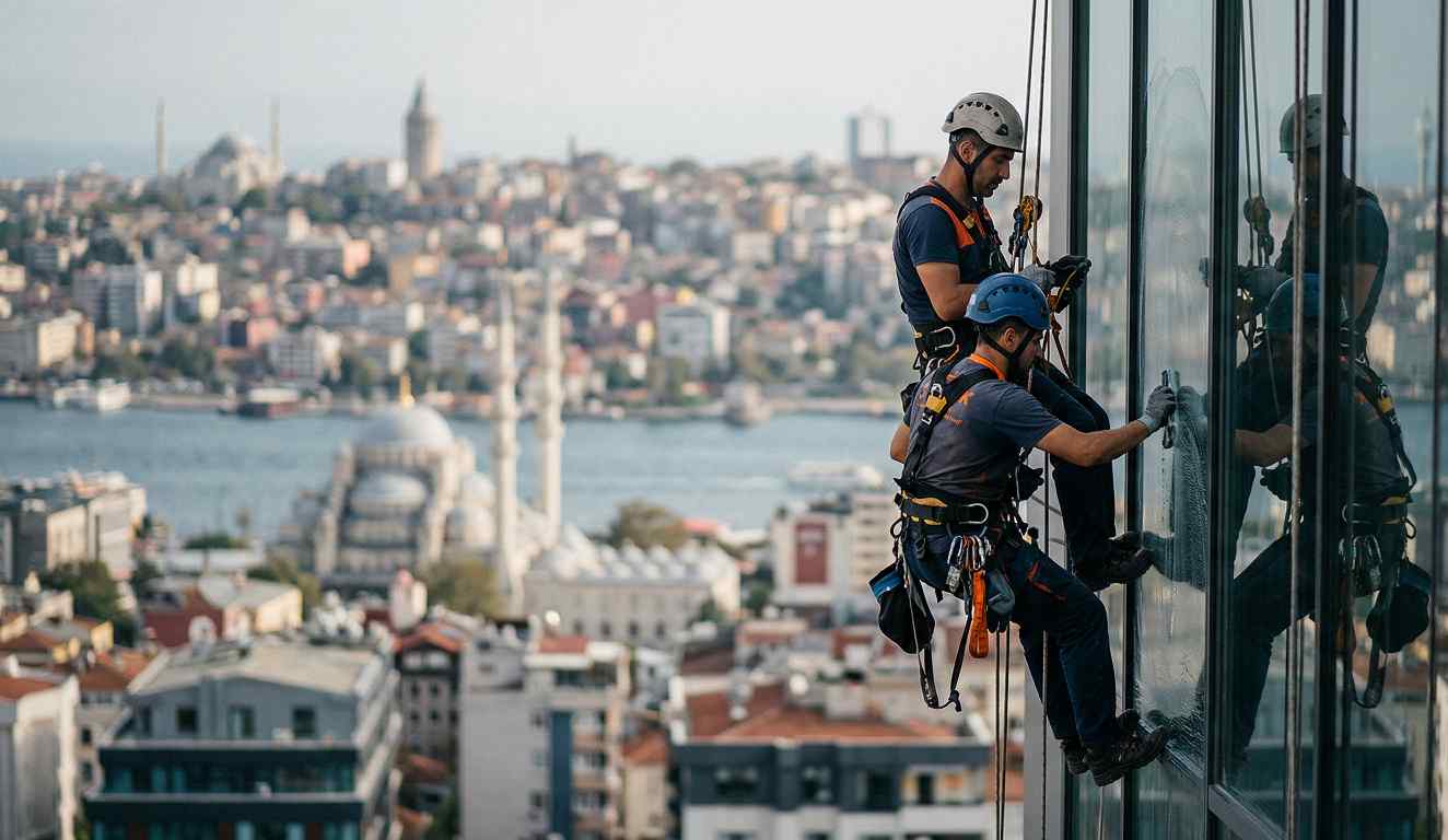 Profesyonelce yapılan bir dış cephe temizlik çalışması