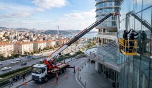 Sepetli vinçle Aydınlı dış cephe temizliği hizmetleri