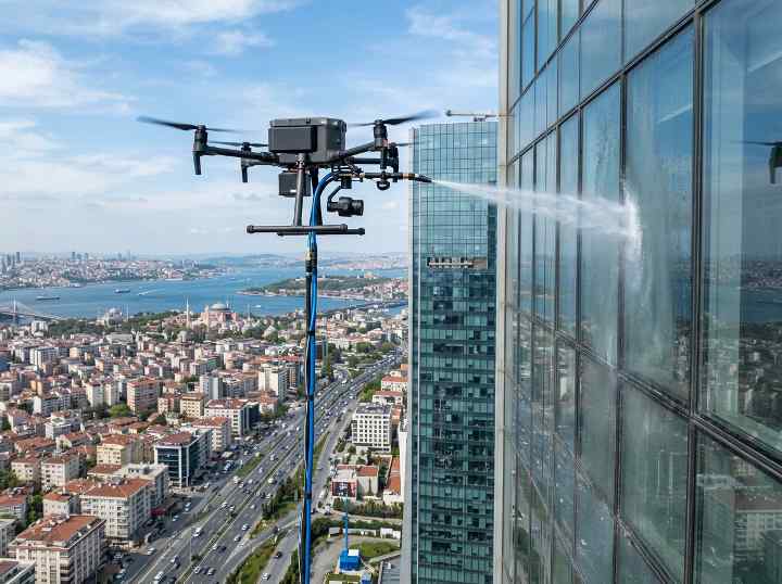Drone ile fabrika dış temizlik